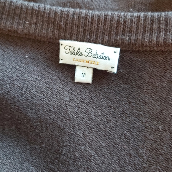 TALULA BABATON | Women's V-Neck Sweater Brown Size Medium - Picture 7 of 7